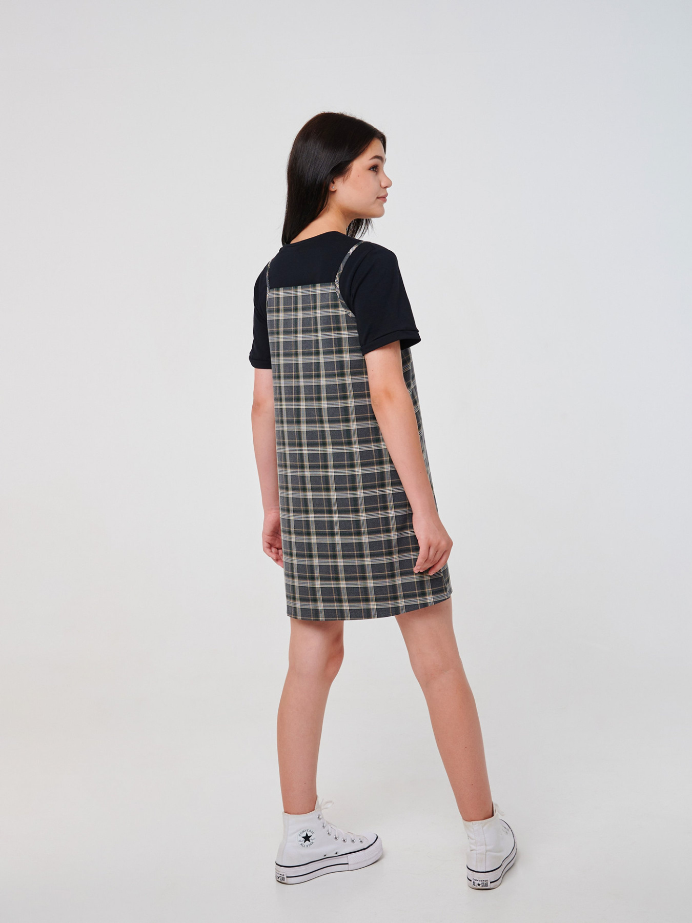 Сарафан SMIL модель smil_120364-sero-zelenaa-kletka Фото