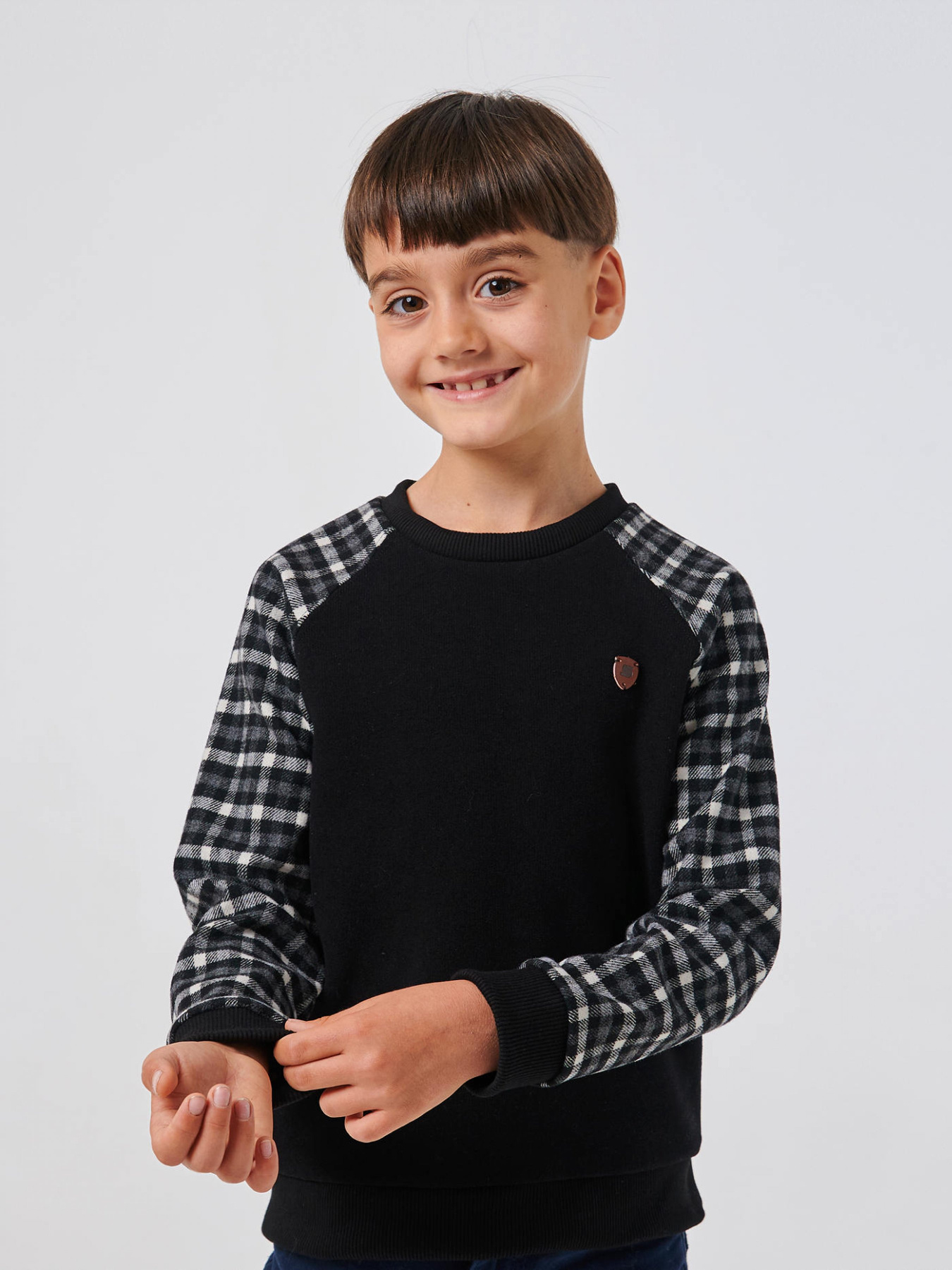 Джемпер SMIL модель smil_116580-cerno-belaa-kletka Фото