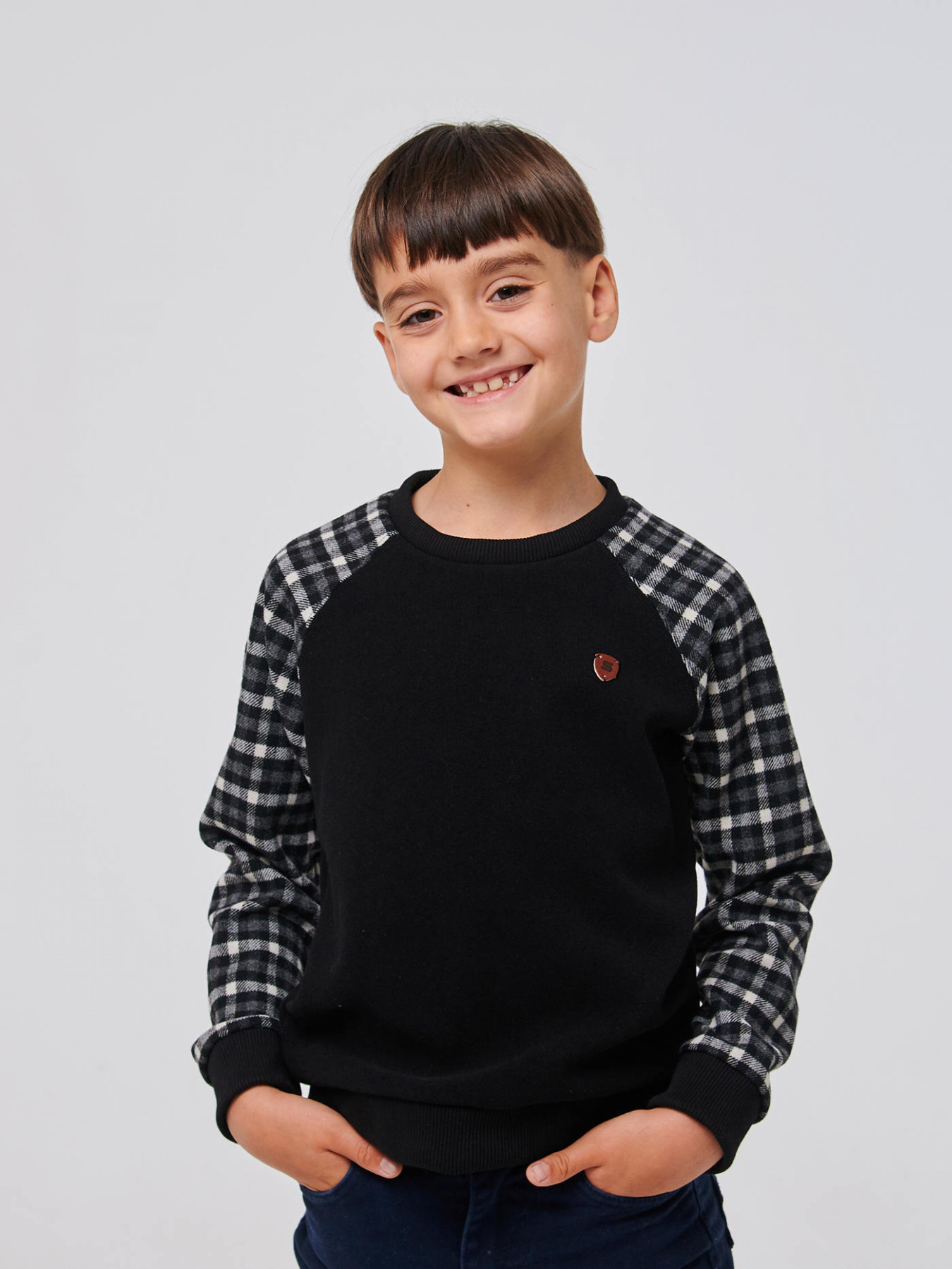 Джемпер SMIL модель smil_116580-cerno-belaa-kletka Фото