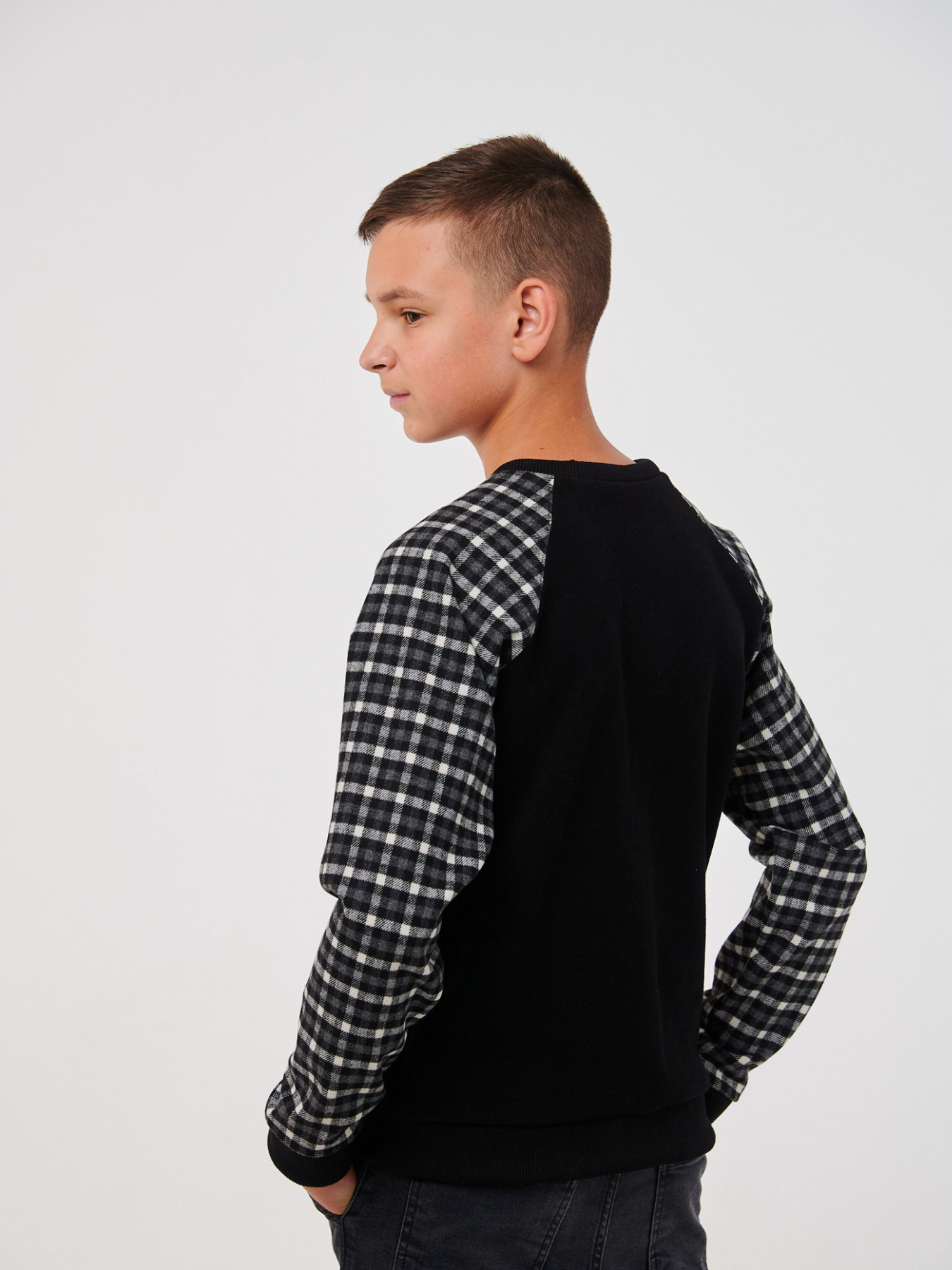 Джемпер SMIL модель smil_116581-cerno-belaa-kletka Фото