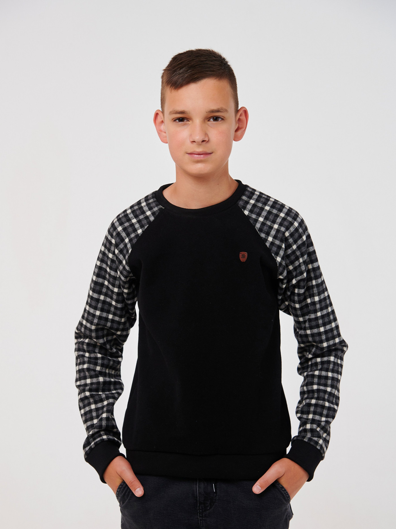 Джемпер SMIL модель smil_116581-cerno-belaa-kletka Фото