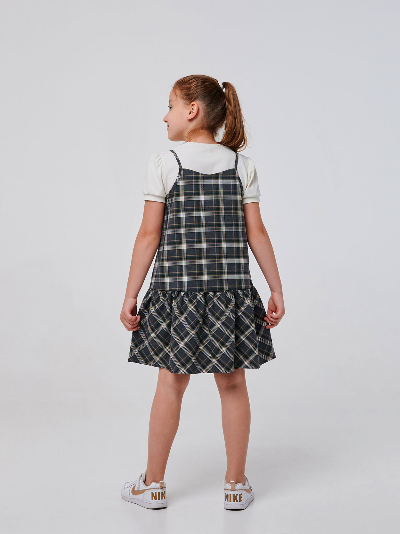 Сарафан SMIL модель smil_120362-sero-zelenaa-kletka Фото