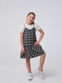 Сарафан SMIL модель smil_120362-sero-zelenaa-kletka Фото