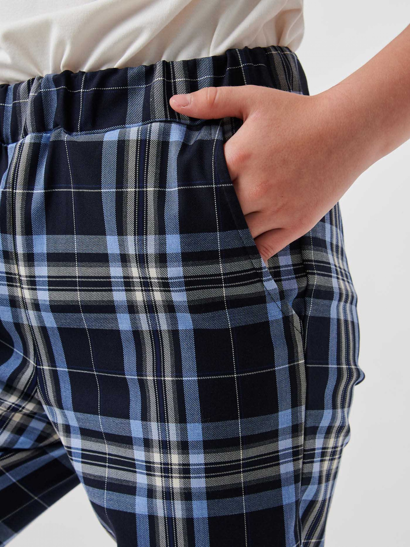 Брюки повседневные SMIL модель smil_115537-tsine-golubaa-kletka Фото