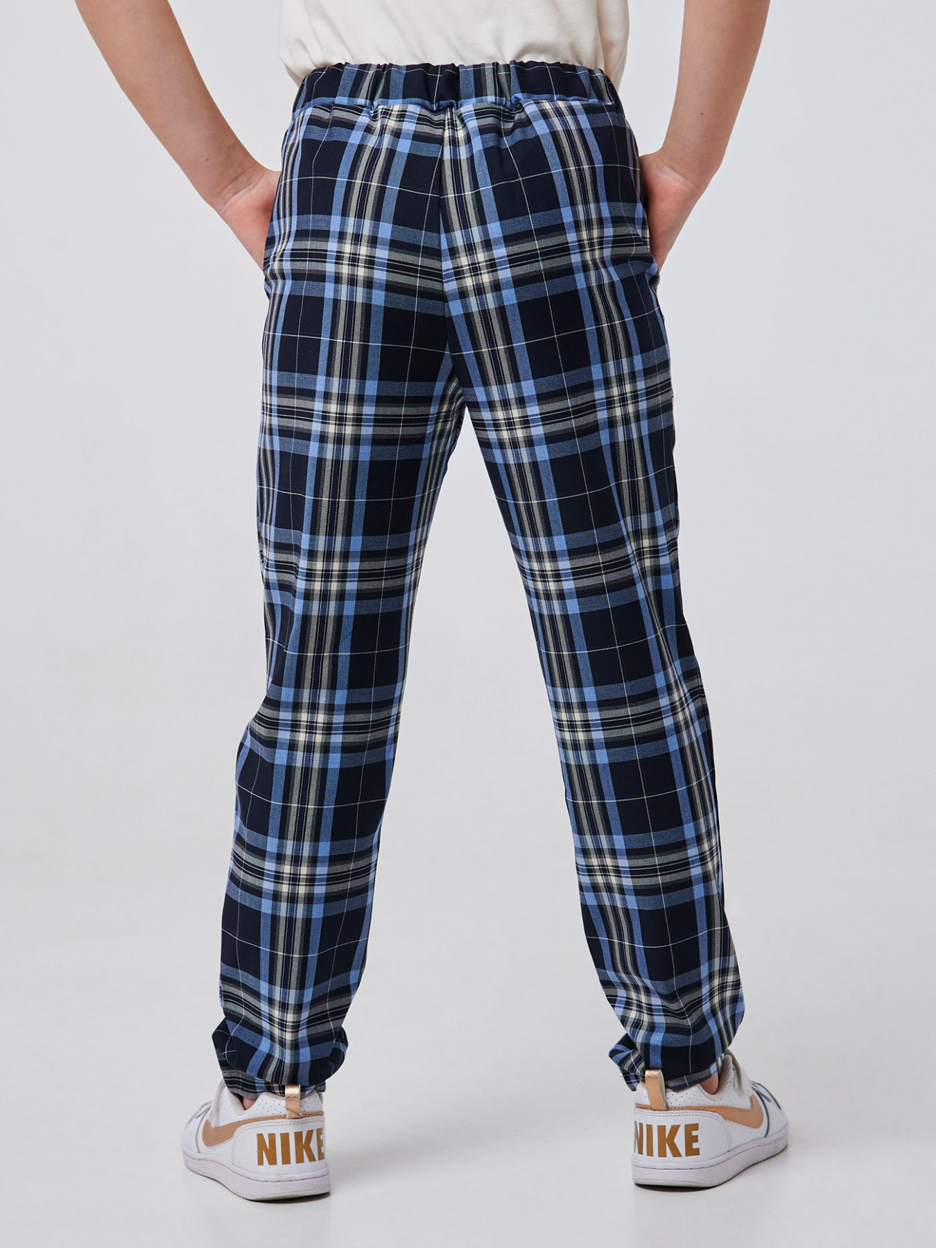 Брюки повседневные SMIL модель smil_115537-tsine-golubaa-kletka Фото