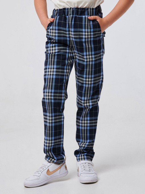 Повседневные штаны SMIL модель smil_115537-tsine-golubaa-kletka Фото