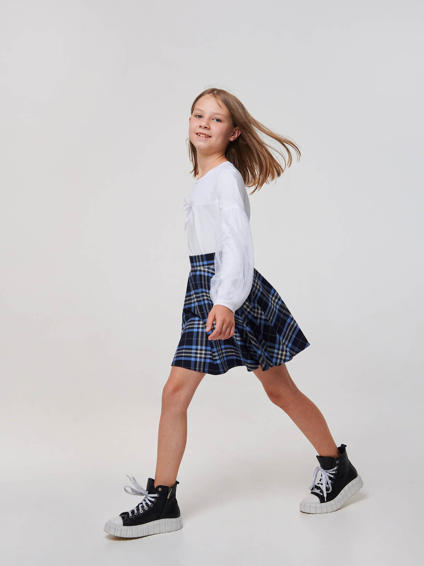 Юбка мини SMIL модель smil_120361-tsine-golubaa-kletka Фото