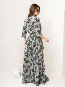 Платье макси ISSA Plus модель 14070_olive Фото