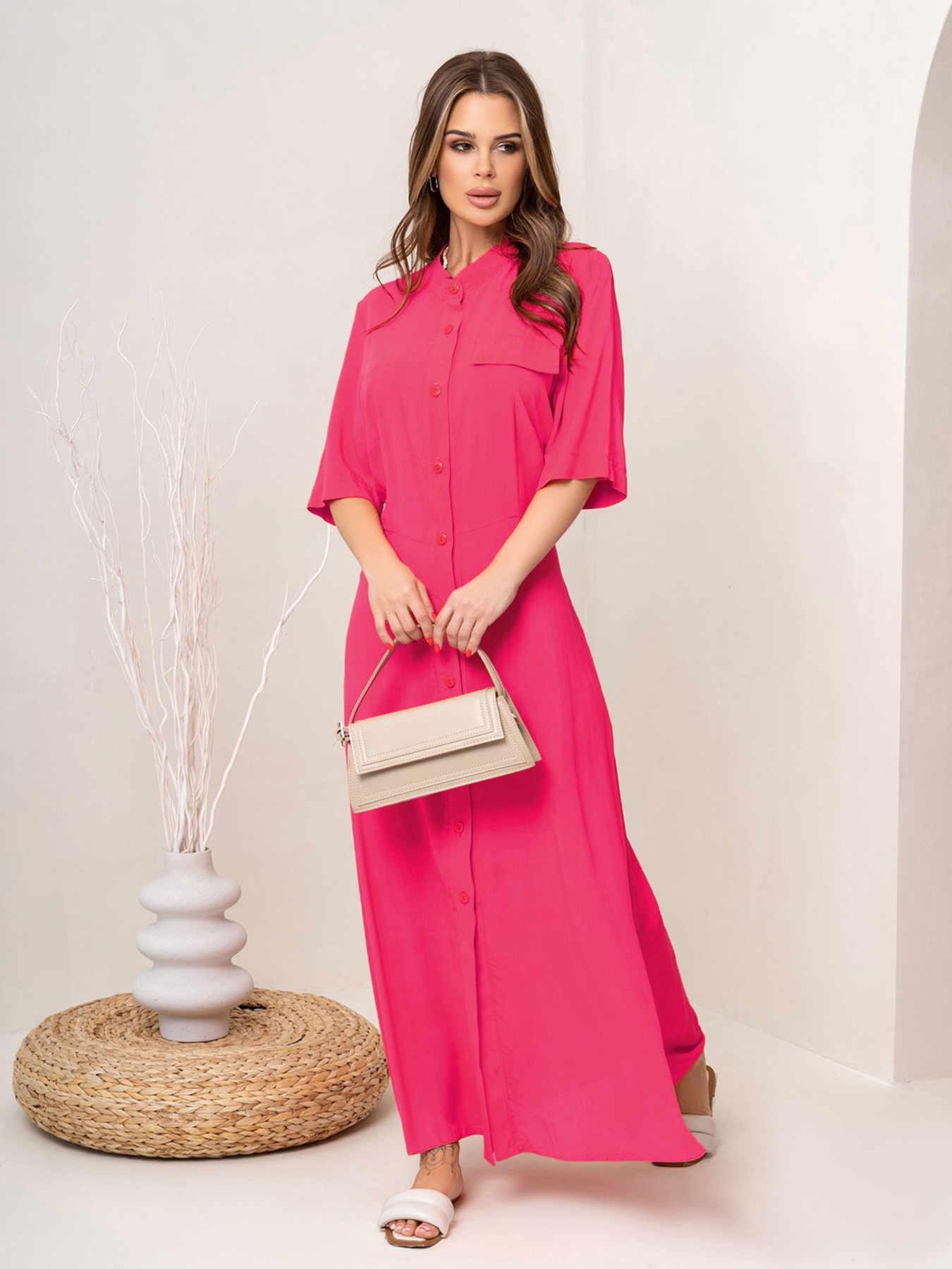 Платье макси ISSA Plus модель 14072_crimson Фото