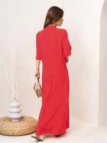 Платье макси ISSA Plus модель 14072_crimson Фото