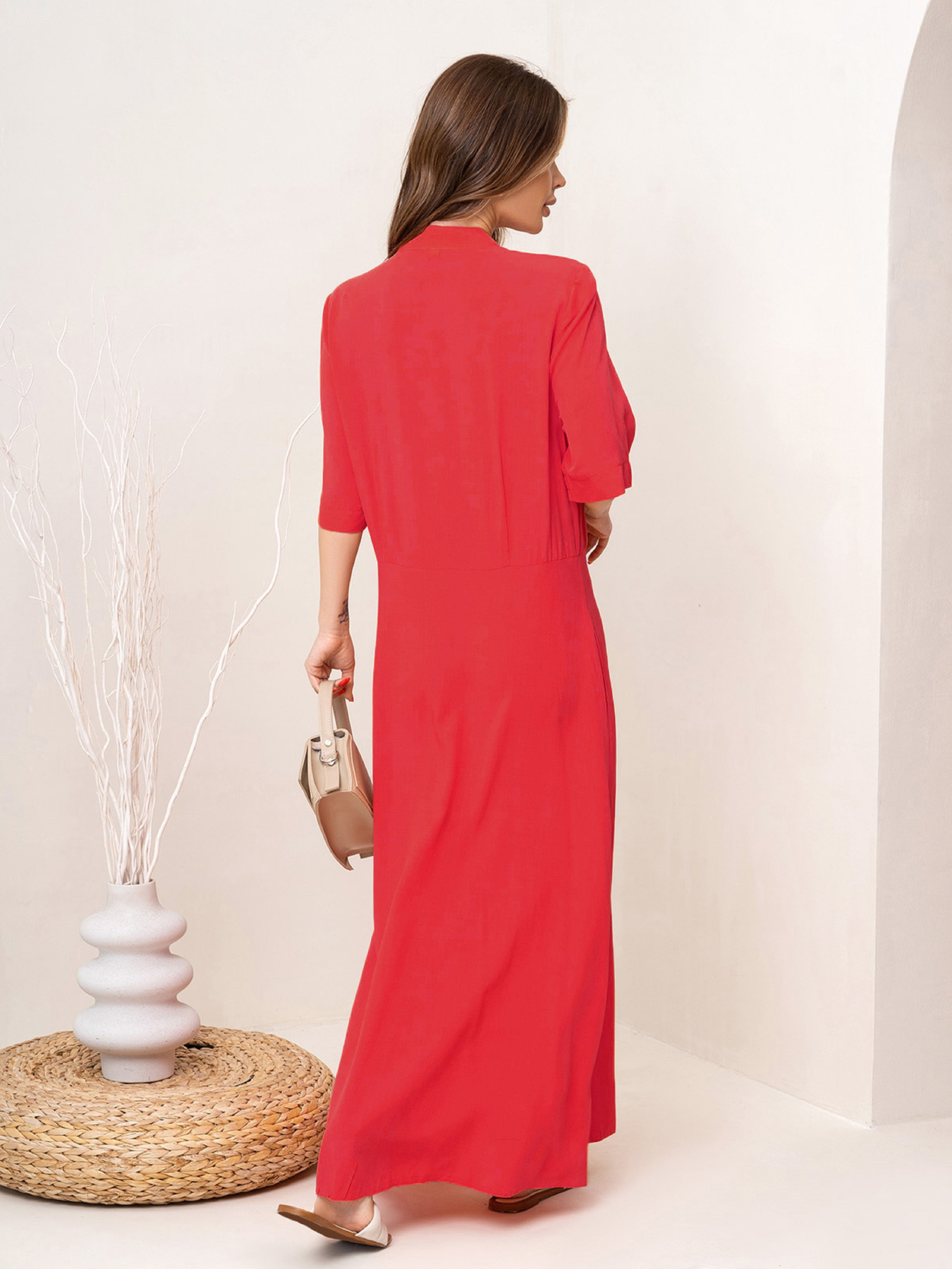 Платье макси ISSA Plus модель 14072_crimson Фото