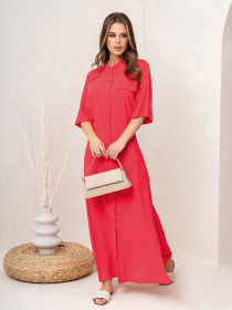 Платье макси ISSA Plus модель 14072_crimson Фото