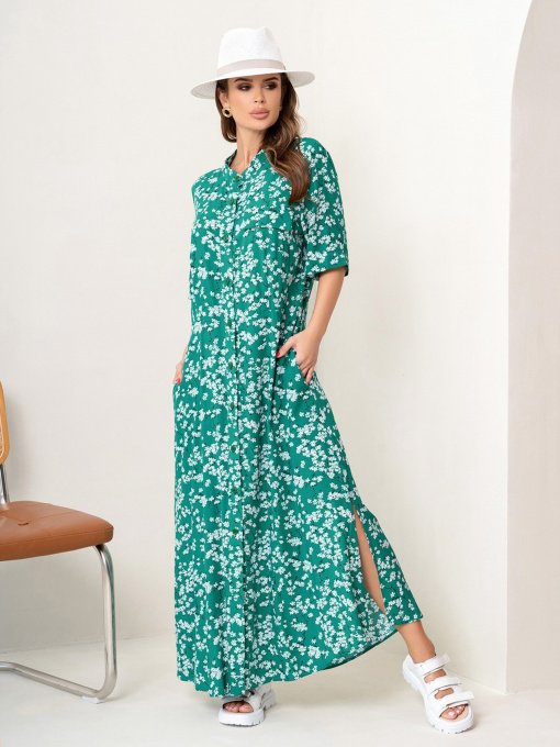 Платье макси ISSA Plus модель 14073_green Фото