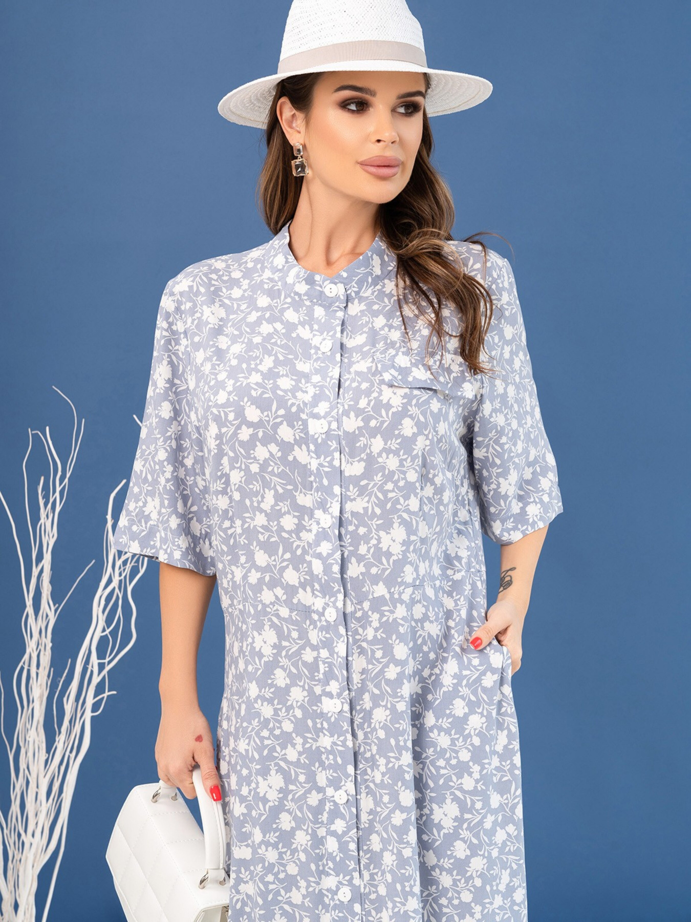 Сукня максі ISSA Plus модель 14077_grey Фото