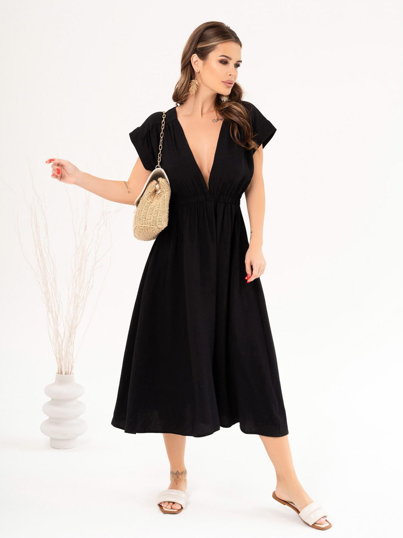 Платье миди ISSA Plus модель 14078_black Фото