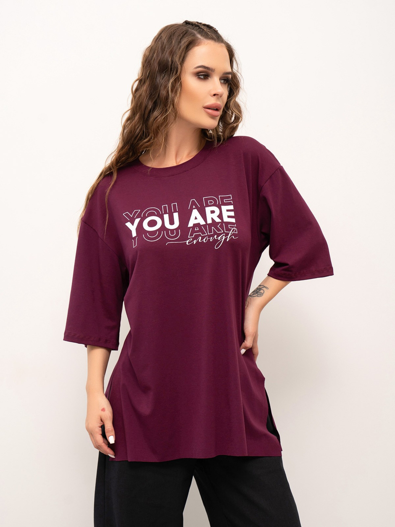 Футболка ISSA Plus модель 13978_burgundy Фото