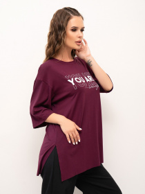 Футболка ISSA Plus модель 13978_burgundy Фото