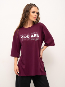 Футболка ISSA Plus модель 13978_burgundy Фото