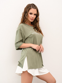 Футболка ISSA Plus модель 14038_olive Фото