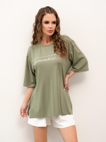 Футболка ISSA Plus модель 14038_olive Футболка ISSA Plus модель 14038_olive Фото