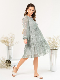 Платье миди ISSA Plus модель 14053_olive Платье миди ISSA Plus модель 14053_olive Фото