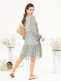 Платье миди ISSA Plus модель 14053_olive Платье миди ISSA Plus модель 14053_olive Фото