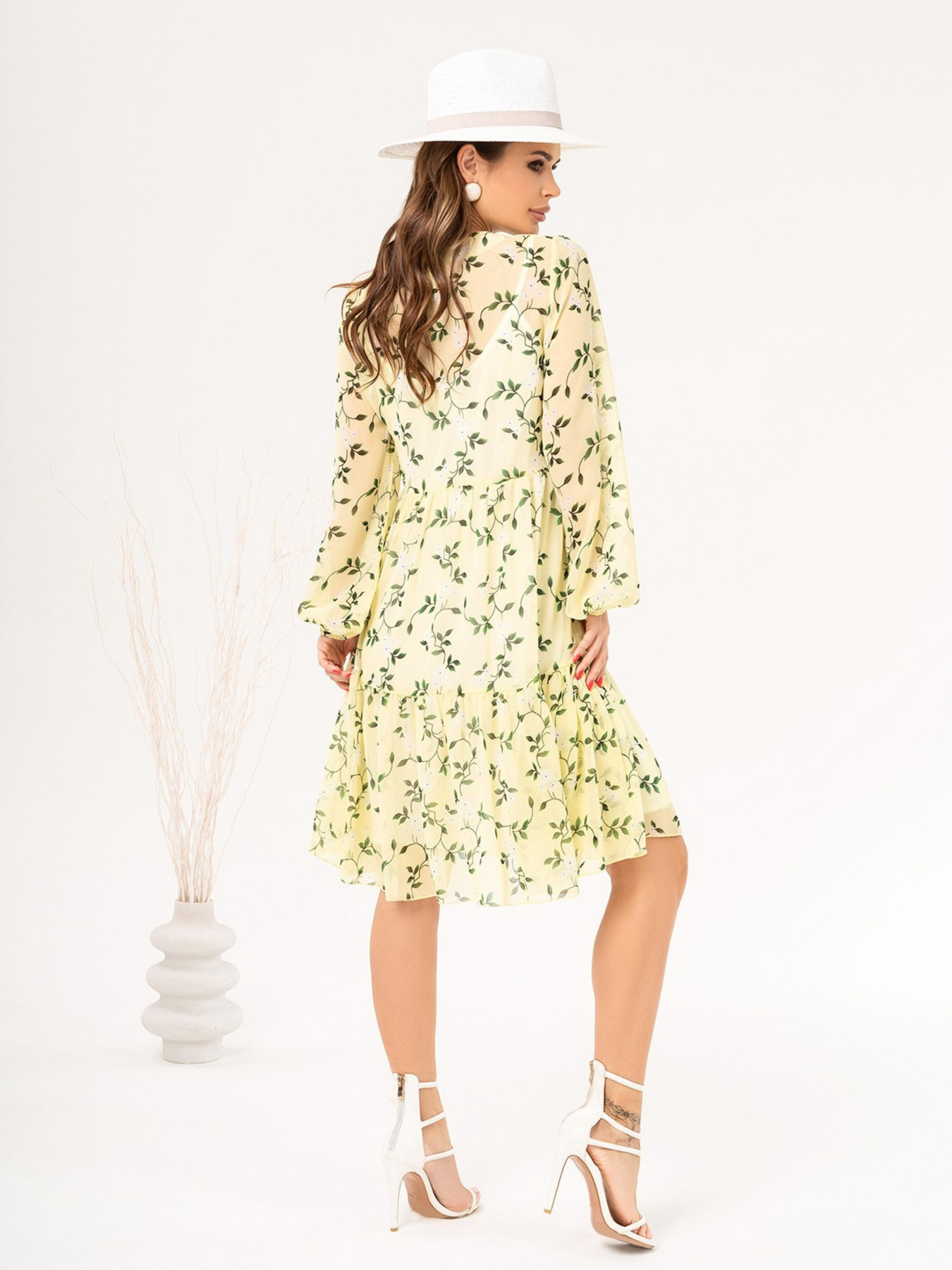 Платье миди ISSA Plus модель 14054_yellow Фото