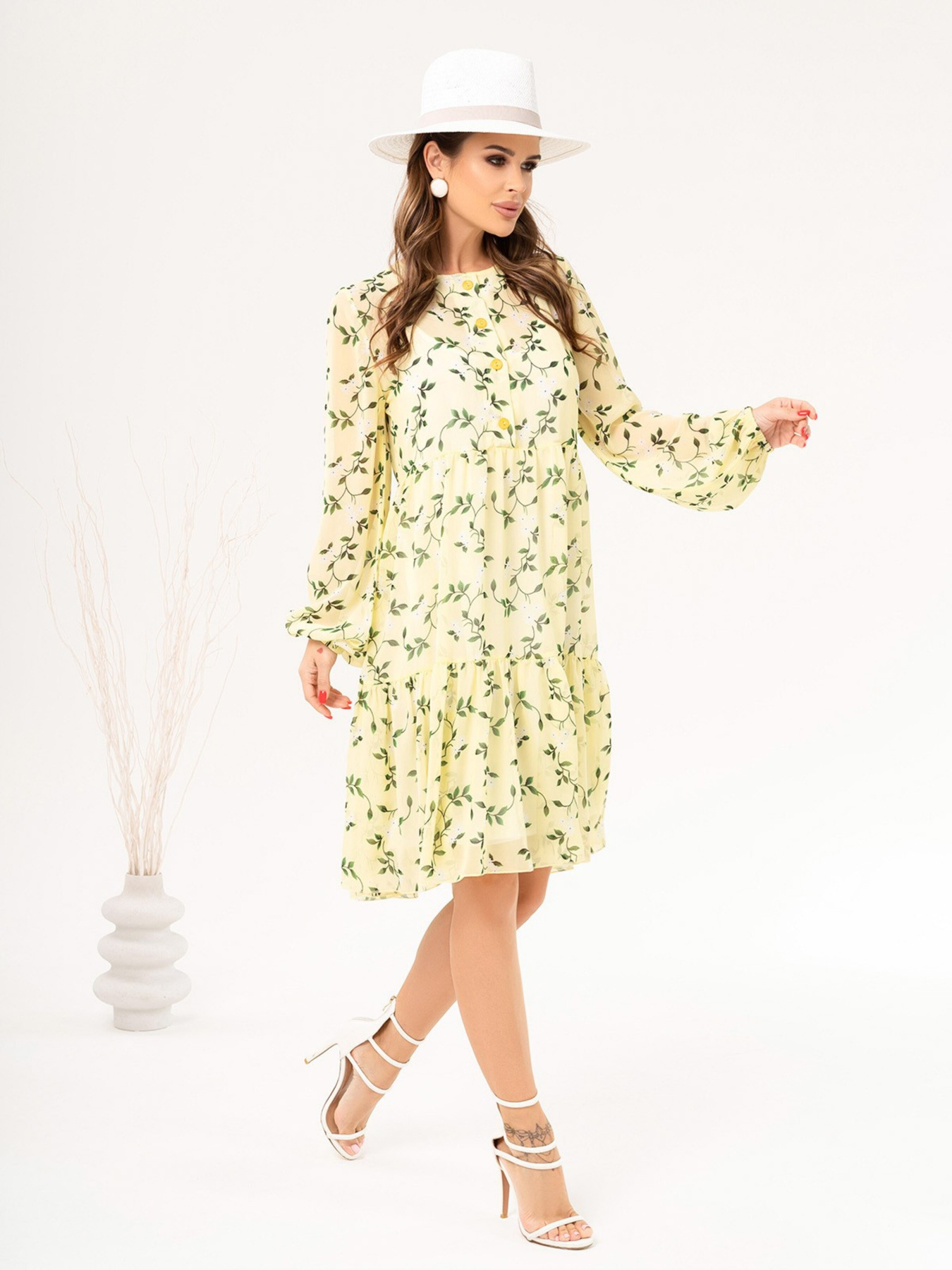 Платье миди ISSA Plus модель 14054_yellow Фото