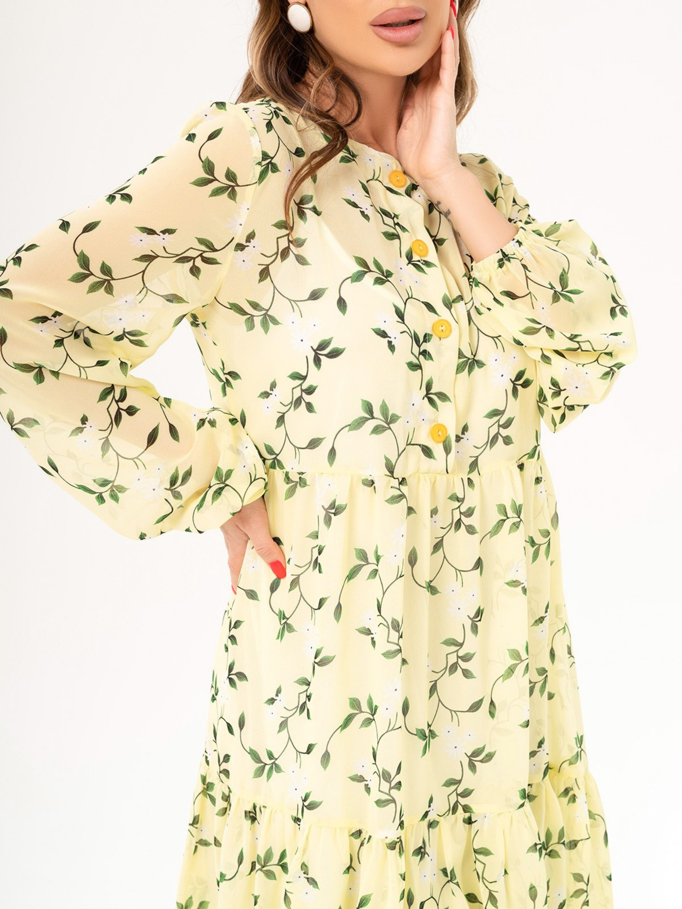 Платье миди ISSA Plus модель 14054_yellow Фото