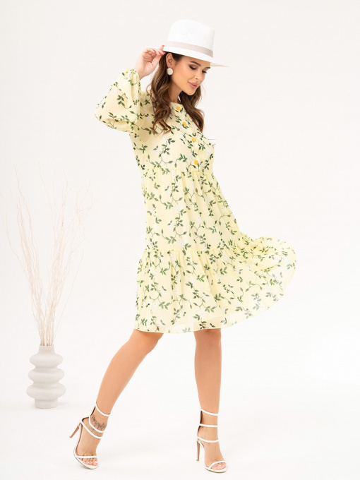 Сукня міді ISSA Plus модель 14054_yellow Фото