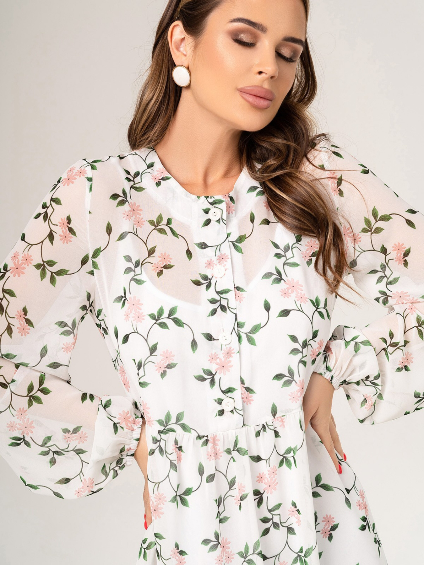 Платье миди ISSA Plus модель 14055_white Фото