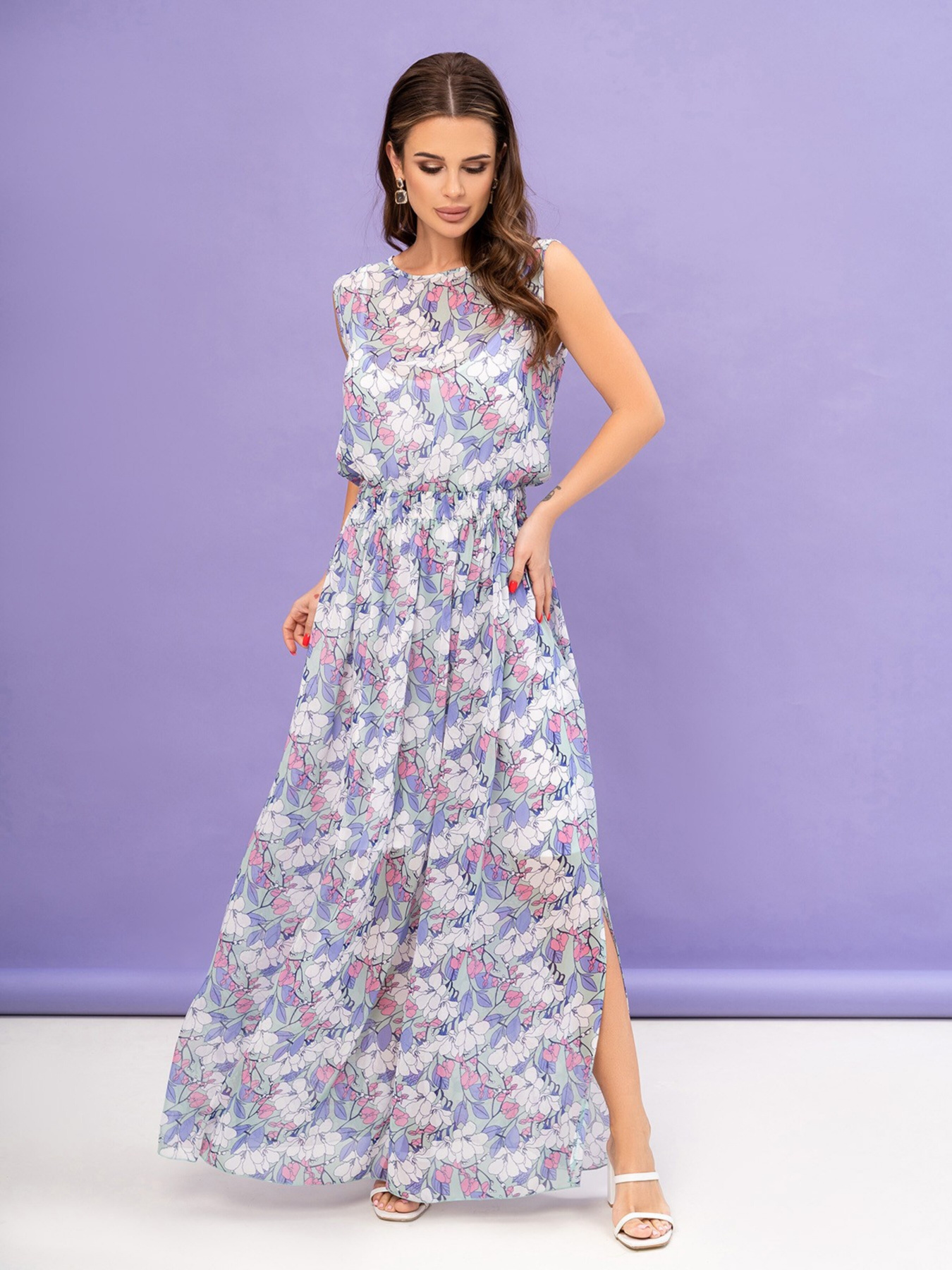 Платье макси ISSA Plus модель 14059_multicolor Фото