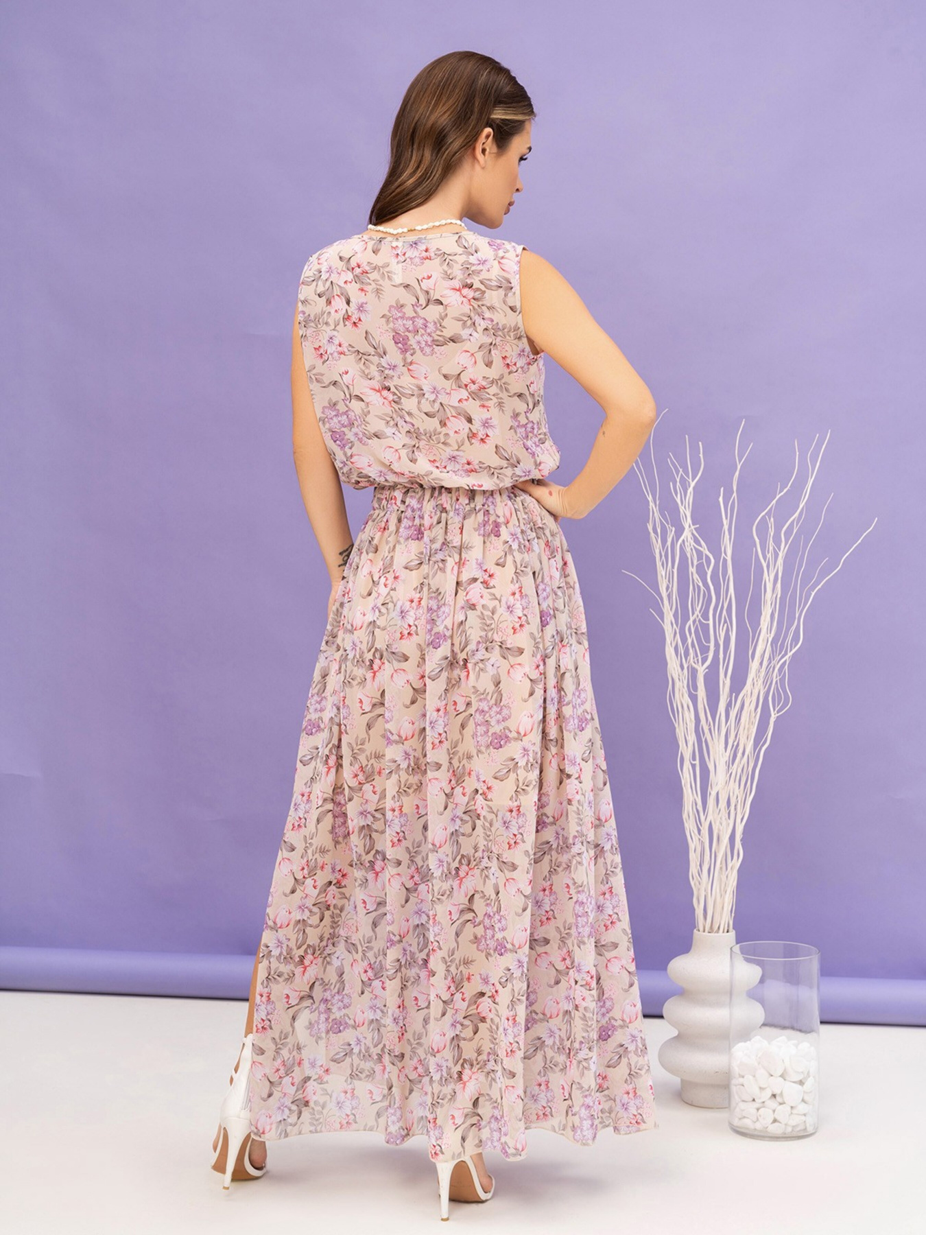 Платье макси ISSA Plus модель 14060_beige Фото