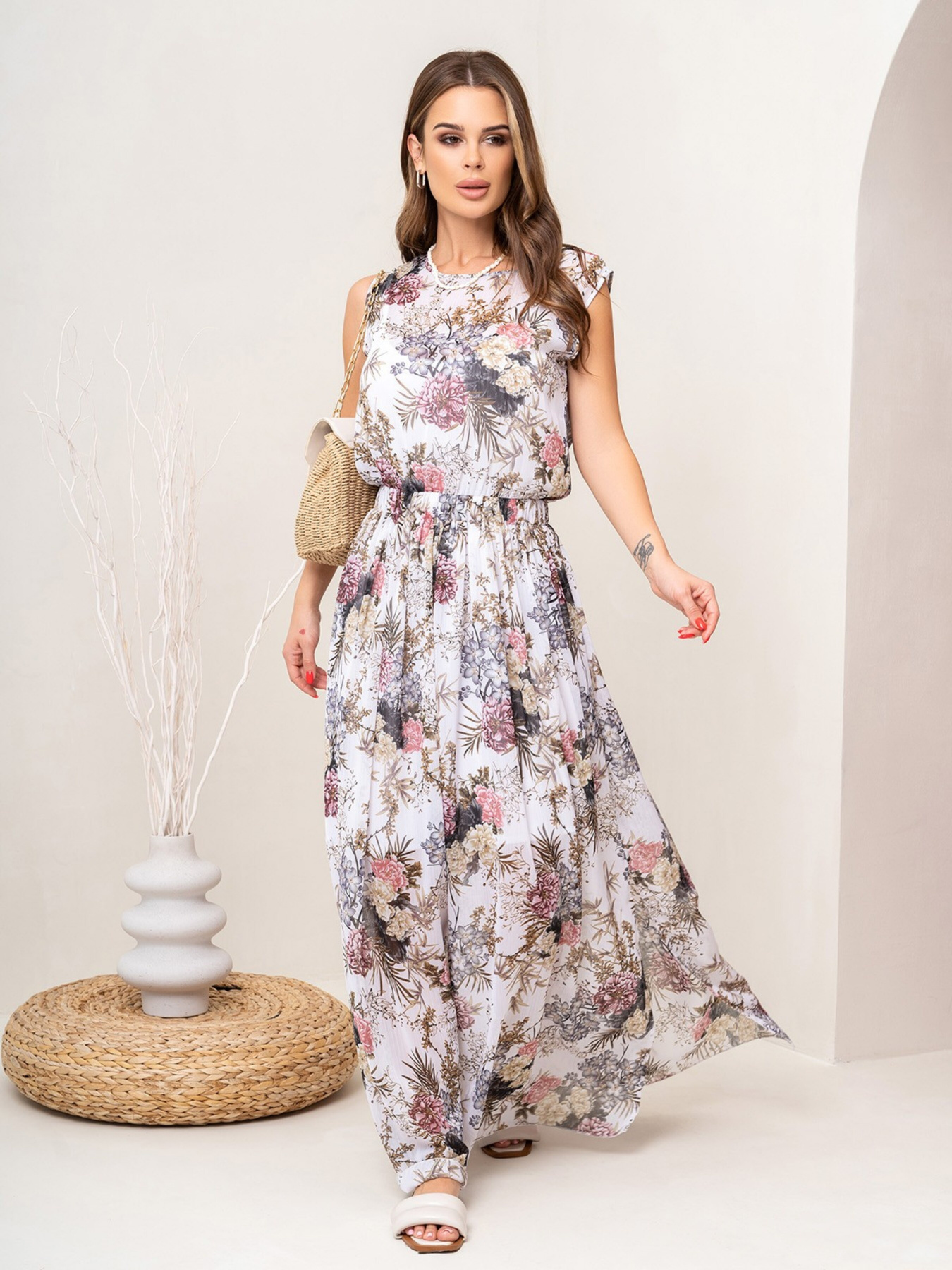 Сукня максі ISSA Plus модель 14061_multicolor Фото