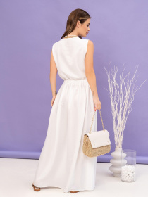 Платье макси ISSA Plus модель 14063_milky Фото