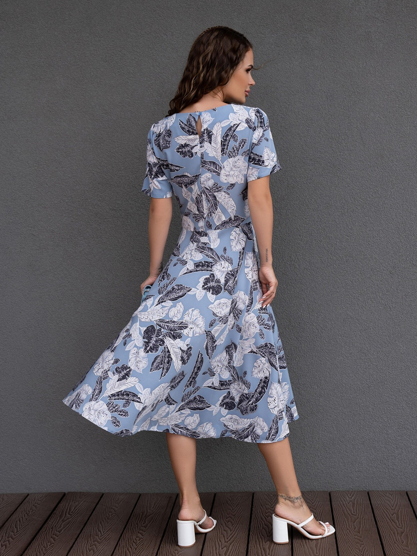 Платье миди ISSA Plus модель 14082_blue Фото