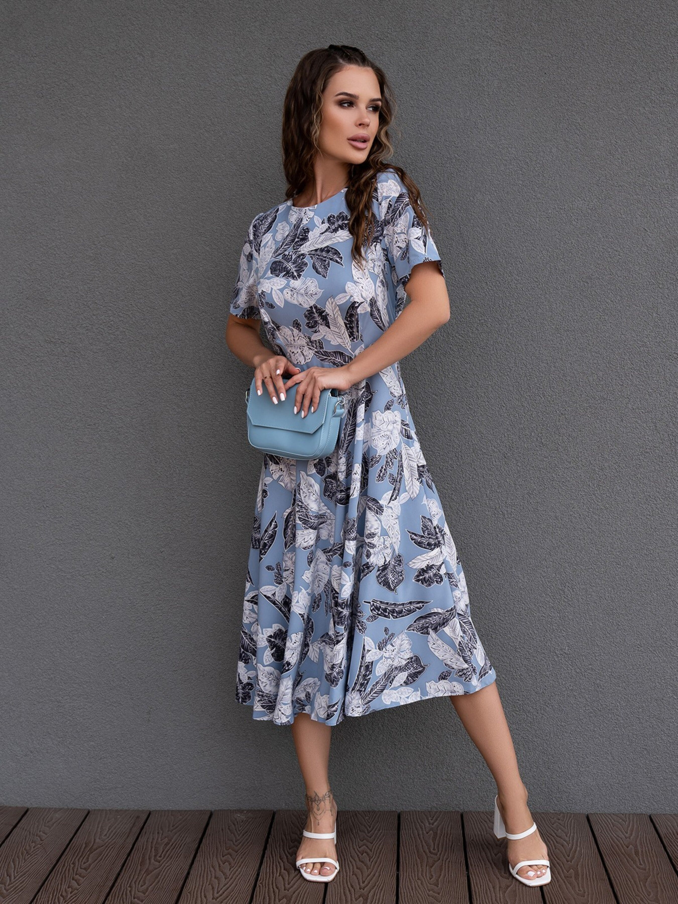 Платье миди ISSA Plus модель 14082_blue Фото