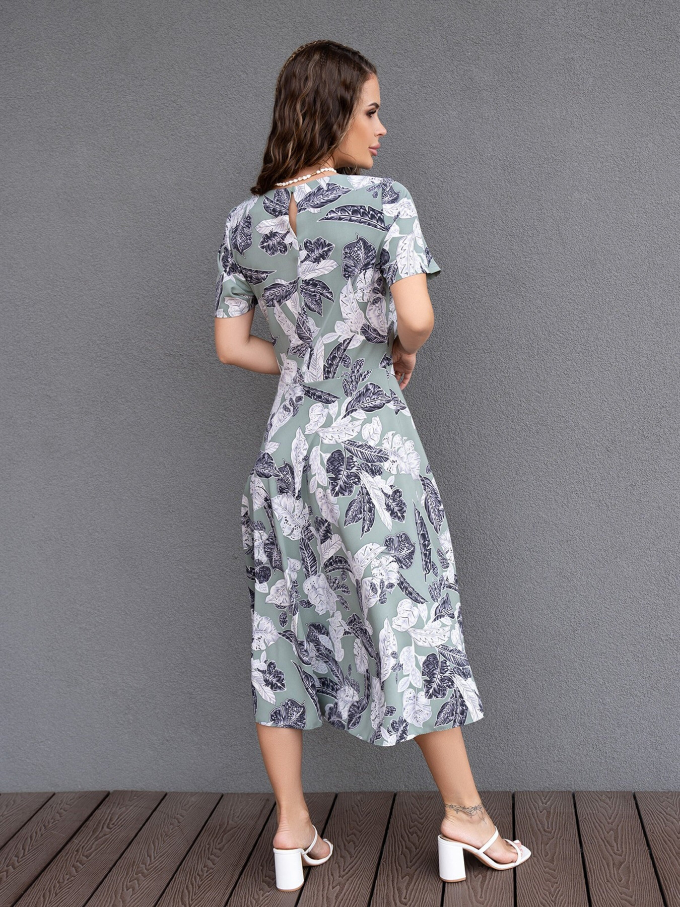 Платье миди ISSA Plus модель 14082_olive Фото