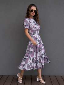 Платье миди ISSA Plus модель 14082_lilac Фото