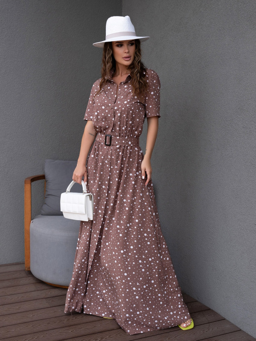 Платье макси ISSA Plus модель 14086_brown Фото