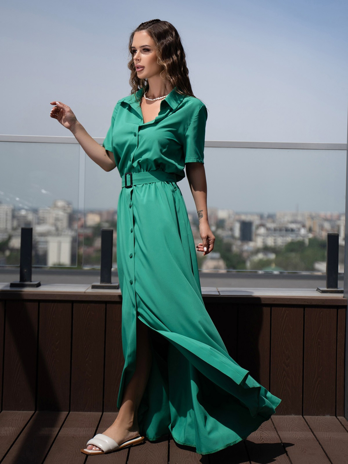 Сукня максі ISSA Plus модель 14089_green Сукня максі ISSA Plus модель 14089_green Фото