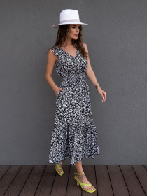 Платье миди ISSA Plus модель 14092_black Фото