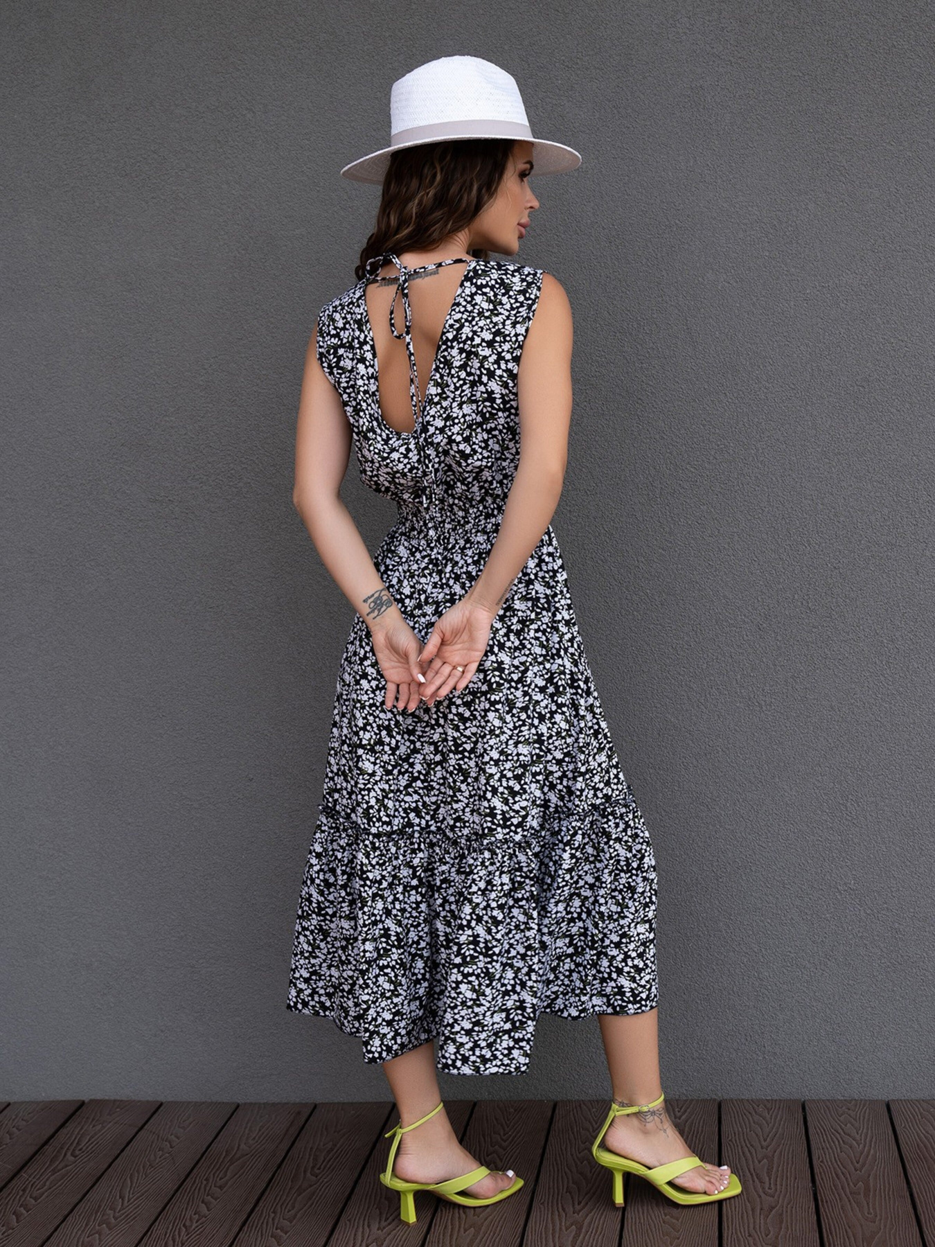 Платье миди ISSA Plus модель 14092_black Фото