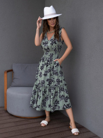 Платье миди ISSA Plus модель 14095_olive Фото