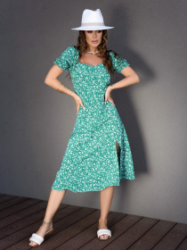 Платье миди ISSA Plus модель SA-151A_green Фото