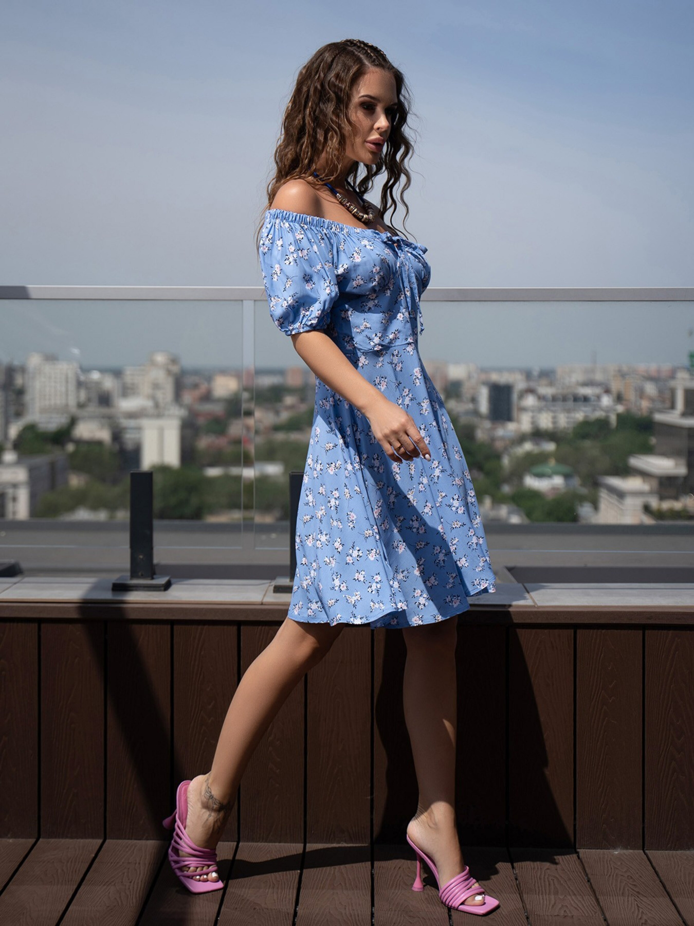 Сукня міді ISSA Plus модель SA-476_blue Сукня міді ISSA Plus модель SA-476_blue Фото