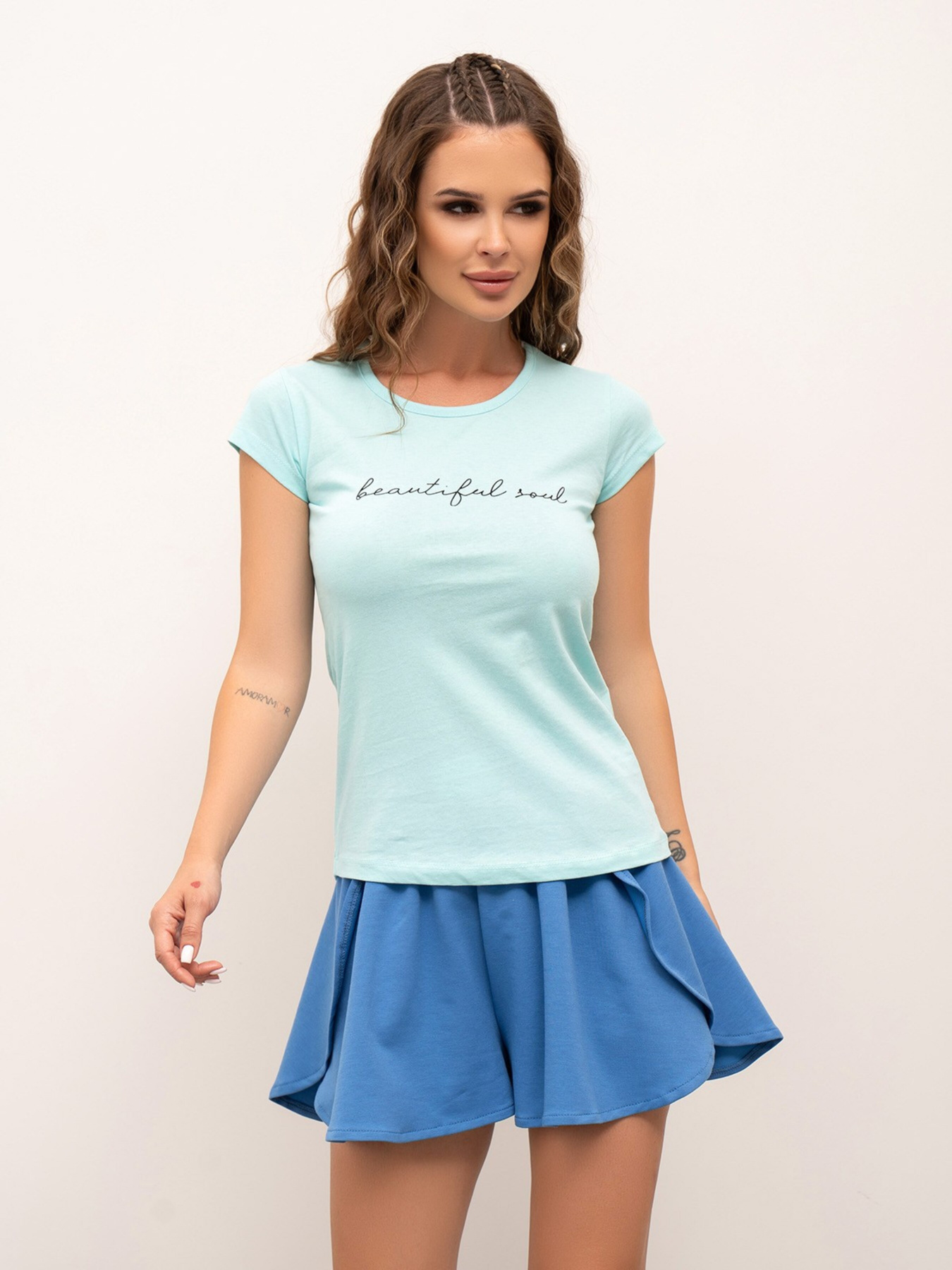 Футболка ISSA Plus модель WN20-437_turquoise Фото