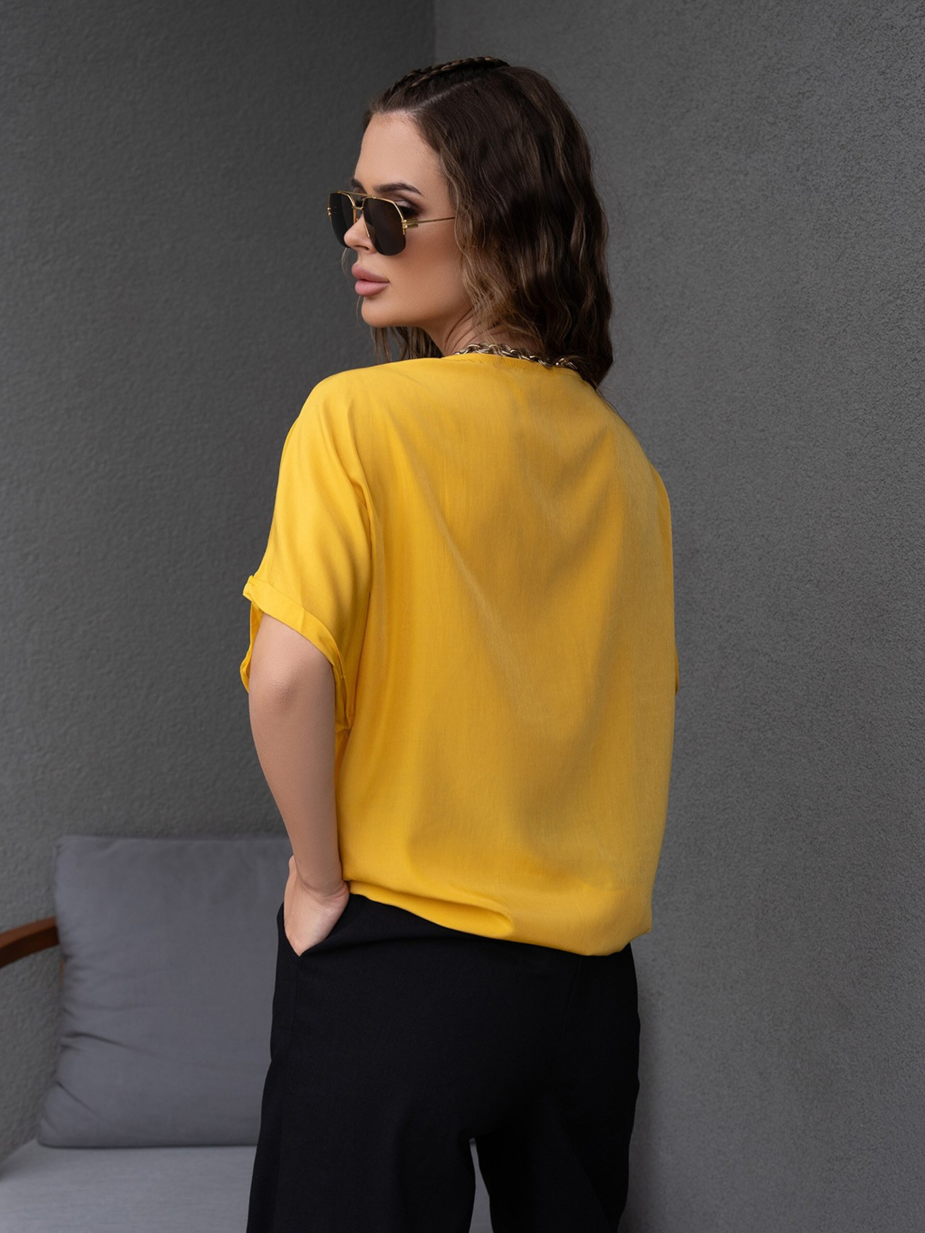 Блуза ISSA Plus модель WN20-494_mustard Фото