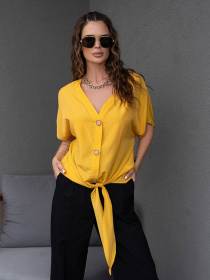 Блуза ISSA Plus модель WN20-494_mustard Фото