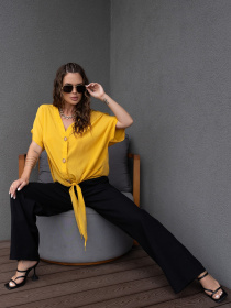 Блуза ISSA Plus модель WN20-494_mustard Блуза ISSA Plus модель WN20-494_mustard Фото